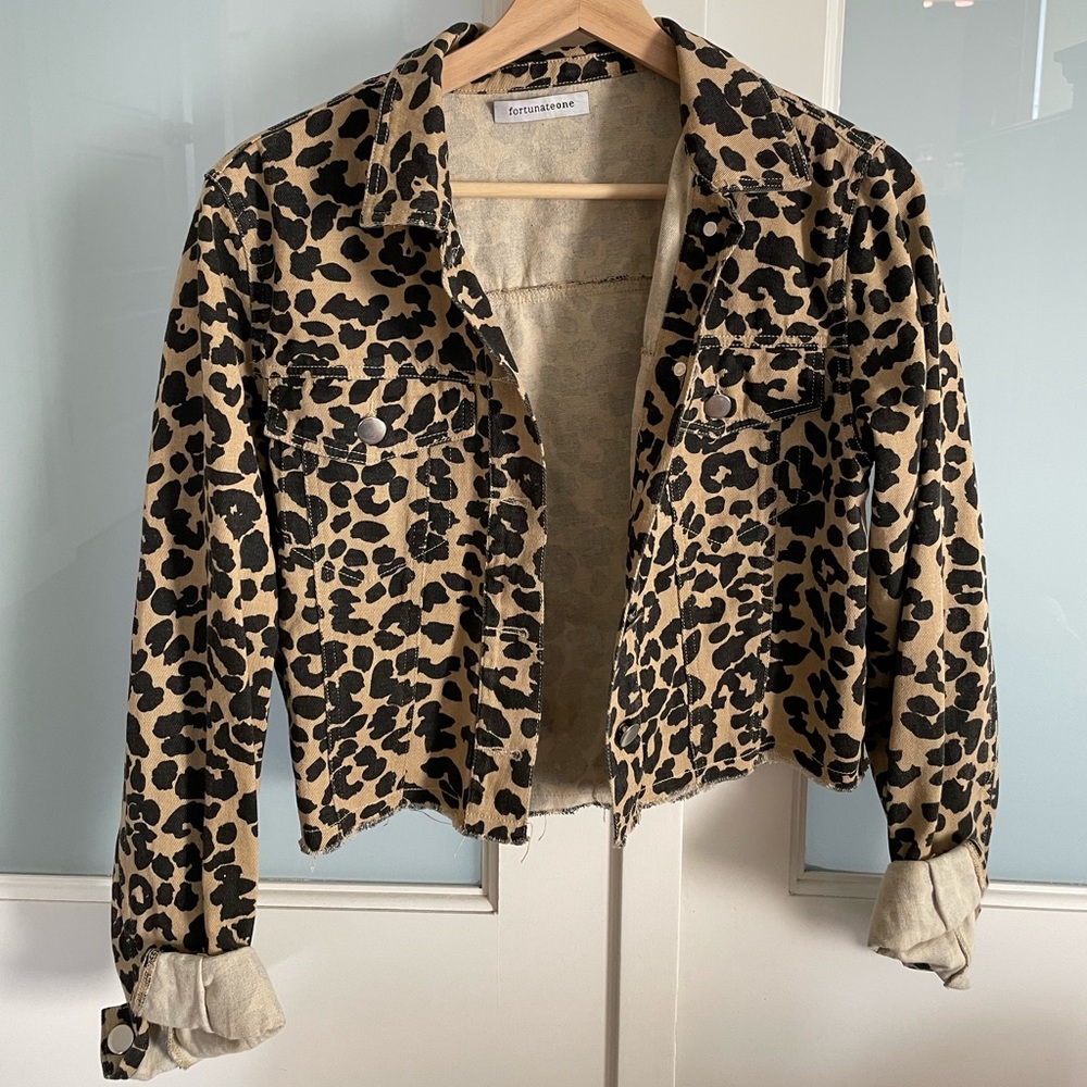 Denim cheetah jacket